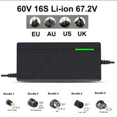 리튬 이온 배터리 팩 36V 48V 60V 72V 5A 지능형 고속 충전 42V 54.6V 67.2V 84V 충전기 10S 13S 16S 20S, [04] AU, [03] 번들 3, [02] 48V 13S Li-ion 5A, 04 AU_03 번들 3
