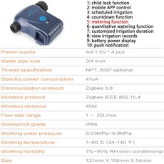 Tuya ZigBee 3.0 스프링클러 타이머 정원 자동 급수 관개 지능형 타이밍 밸브 컨트롤러, 1개, 02 Sprinkler A-NPT