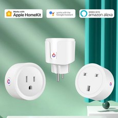 스마트콘센트 플러그 원격 LOT 홈키트 스마트 EU 영국 미국 와이파이 소켓 타이머 애플 홈 키트 지원 알렉사 구글 어시스턴트 스마트싱스 얀덱스 시리 코지라이프 앱, 2.UK plug