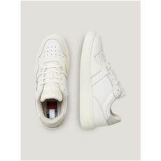 TOMMY JEANS RETRO BASKETBALL LEATHER SNEAKERS WITH CUPSOLE EN0EN02535YBI Ivory