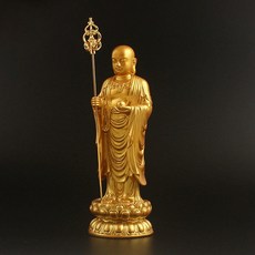 불상지장보살소불상역 지장왕 구화산 불교공예 장엄 평안불 봉안불교 용품, 18CM지장보살