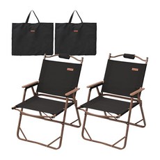샤인트립 캠핑 의자 접이식 폴딩 릴렉스 로우 체어 L 사이즈, 블랙, 2개