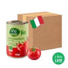 COOP 비비베르데 이탈리아 유기농 포모도리 펠라티 산마르자노 홀토마토 400g 무첨가물 Non GMO, 18개