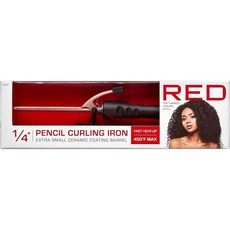 RED 1/4인치 얇은 컬링 아이언 연필 엑스트라 스몰 세라믹 코팅 배럴 긴 머리와 짧은 머리를 위한 스키니 아이언 지팡이, RED 1/4인치 얇은 컬링 아이언, 연필 엑스트라 스, 1개