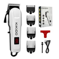 이발기 바리깡 KIKIDO 남성용 충전식 전기 이발기 전문 무선 커터 LED 디스플레이 KK-809A, 1) with box