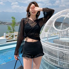 팔뚝커버 날씬해보이는비키니 수영복세트