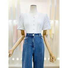잇미샤 V넥 퍼프소매 블라우스 ITO5YBL920 백화점 아울렛 (3586311)