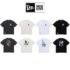 뉴에라 백화점판 MLB 페이즐리 반팔 오버핏 티셔츠 + 쇼핑백