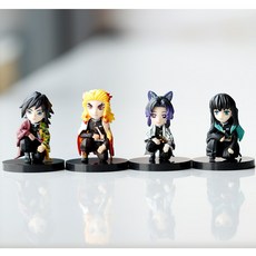 귀칼 무이치로 귀멸의칼날 일륜도 탄지로 검 라지 귀멸의 칼날을 가진 무이치로 렌고쿠쿄쥬로피규어 렌고쿠피규어 굿즈, 01.4종 6.5cm