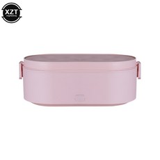 USB보온도시락 USB 전기 절연 도시락 상자 스테인레스 스틸 휴대용 절연 케이스 컨테이너 2 개 보온 상자 자동차 사무실 캠프, 분홍색, 800ml, 2개
