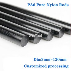 검정색 PA6 나일론 바 원형 솔리드 플라스틱 막대 직경 3mm 4mm 5mm 6mm 8mm 10mm 30mm~120mm 내마모성, [17] 8mm 1pc, 01 Length 500mm, 1개