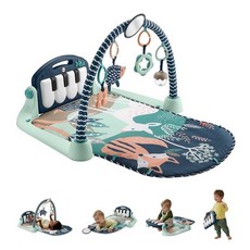 Fisher-Price Baby Playmat Kick & Play 피아노 체육관 뮤지컬 및 감각 장난감 포함 신생아부터 유아용 네이비 폰 - 유아핸드폰