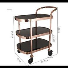 호환 호텔용 금속 트롤리 다층 이동식 다기능 살롱 현대 내구성 가정용 핸드 카트 주방용, [05] rose gold B, 1개