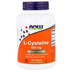 나우후즈 L-시스테인(NOW L-Cystein) 500mg 100정 2코조 [], 상세페이지 참조, 2개