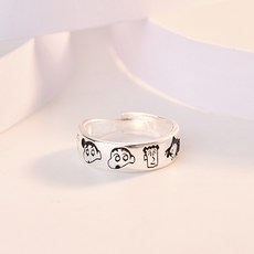 올포미 [1+1 할인] 짱구 반지 커플 반지 우정 반지 실버 반지 커플링 우정링 실버링 캐릭터반지