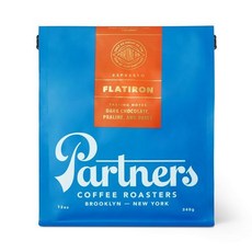 PARTNERS COFFEE ROASTERS 커피 로스터기 기계 로스팅 파트너스 로스터 플랫아이언 블렌드 통 원두 12온스 미디엄 다크 로스트 Q1295768, Flatiron, 1 Count (Pack of 1), 1개