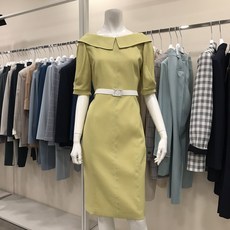 케이엘 KL 중앙로 둥근우먼카라 마스판 라임H라인 원피스