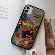 로로퍼스 미러폰케이스 IPHONE12PROMAX 플라워 사과폰 11 거울 보호케이스 XSMAX 트렌드 XR 독창적
