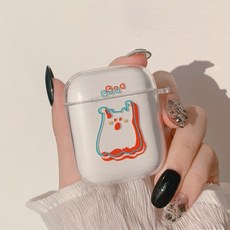 Ins 아트 동물 애플 Airpods 투명 보호 커버 프로 3 세대 블루투스 이어폰 커버 소프트 1/2 세대