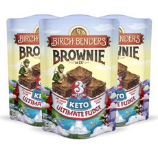 Birch Benders Keto Ultimate 퍼지 브라우니 믹스 3g 순탄수화물 3팩 각 306.2g10.7온스, 3개, 306.2g