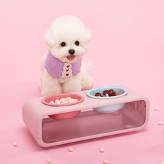 펫모이스 강아지밥그릇 2구식기세트 강아지식기 강아지물그릇 도자기 식기, 1set, (추가구매) 사이트판 파스텔핑크 1개