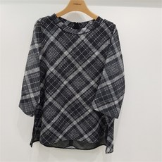 요하넥스 DP01 Z1B5B151-1 라운드프린트블라우스