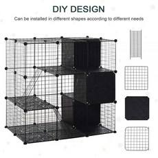 DIY 개 울타리 동물 고양이 상자 동굴 애완 놀이펜 다기능 수면 놀이 개집 토끼 기니피그 케이지 집, 1개