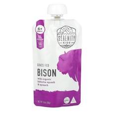Serenity Kids Bison Serenity Kids Bison with Organic Kabocha Squash & Spinach 6+ Months, 4개, 99g, -