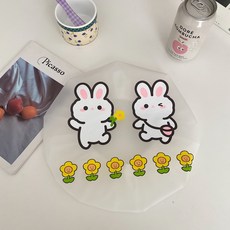 여성 캐릭터 샤워 캡 성인 EVA 방수 화장실 욕실 호텔 헤어캡, 1개, 토끼