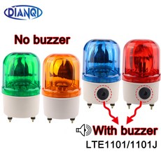 텅스텐 램프 경고 경고등 레드 그린 블루 옐로우 신호 소리 없음 LTE 1101 회전 조명 DC12V 24V AC220V 110V, Green with sound, 1개