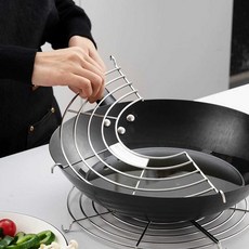 궁중팬 거치형 튀김받침랙 튀김 필터 28cm 받침랙 26cm 그릴 반달형, 1. 26cm 싱글