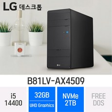 LG 데스크탑 B81LV-AX4509, 32GB, 2TB, FreeDos, 32GB