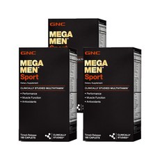 [3개 SET] GNC 메가맨 남성용 스포츠 (180캐플렛) Mega Men Sports 180cts, 3개