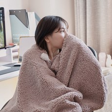 방콕 집순이 밍크 담요 보아털 캠핑 블랑켓 쇼파 입는 담요, 커피