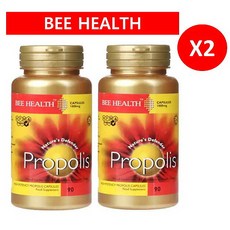 비헬스 프로폴리스 1000mg 90 캡슐(정) x 2통 총180캡슐(정)/ Bee Health Propolis 1000mg 90 capsules(Tablets) x 2, 2개, 90캡슐