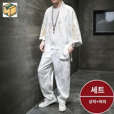 남자 모시적삼 세트 개량 한복 유니폼 여름 법복 절복