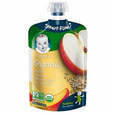 Gerber Organic 2Nd Apple Mango Rice Vanilla 거버 오가닉 2단계 이유식 사과 망고 3.5oz(99g) x12팩, 1개, 상세 참조