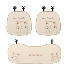 차량용 아이스 실크 시트 쿠션 귀여운 곰 토끼 시트 사계절 일반 모델 자동차 여름, bear 3pcs, 3개