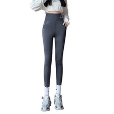 WJ021216 추동방한보온 양털 기모 하이웨스트 주머니 레깅스 바지 여성용 WJ021216