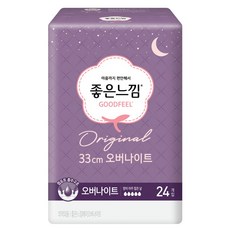 [블리스하이] 좋은느낌 오리지널 오버나이트 날개형 생리대, 24개입, 2개