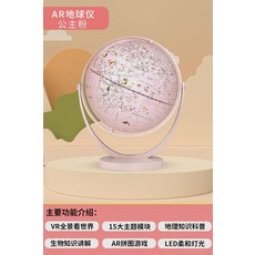 생일선물 10-12세 남녀아이 실용지구본 초등학생 계몽익지완구, 핑크프린세스(AR라이트)