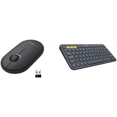 영국직송 Windows 번들용 Logitech Peble Wireless Mouse Bluetooth 또는 USB 미니 수신기가 있는 2.4GHz Graphy/Black K38, 단일옵션, 단일옵션, 단일옵션
