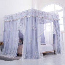 침실캐노피 암막 침대커튼 공주침대 1.8m가정용 보온 먼지방지 학생기숙사 침대모기장 패브릭커튼 일체형, C05-1.8m(6피트)침대