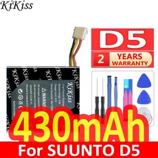 SUUNTO D5 스마트워치용 Kikiss 배터리 175 8141 430mAh, 1개, 1개입 - 순토d5배터리