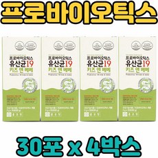 종근당 성장기 키즈 베베 아기 아이 유아 어린이 청소년 락토 바실러스 루테리 유산균 프로 바이오틱스 아연 복합 종합 멀티 기능성 분말 가루 파우더 스틱 포 영양제 보충제 보조제 온 우리 가족, 4박스, 30포