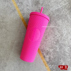 2021 북미 스타벅스 블랙 매트 지압 텀블러 MD 710ml, 다이아몬드 절개 플라스틱 빨대컵 710ml
