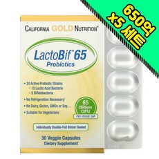  [CGN] 락토비프 650억 유산균 30캡슐 수량별 (캘리포니아 골드 뉴트리션), 5개, 30캡슐 1팩 
