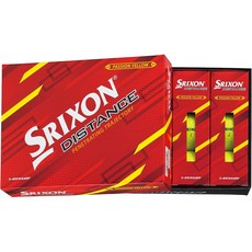 DUNLOP 던롭 골프공 SRIXON DISTANCE 슬릭슨 디스턴스 1다스 (12개입) 일본정품, SNDIS9 + 패션 옐로우, 1개, 12개입 - 스릭슨디스턴스