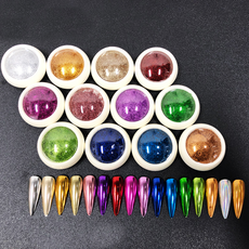 CMCOSMETIC 메탈릭 네일 파우더 글리터 네일아트재료 셀프네일아트 셀프네일재료, 1개, 라이트블루