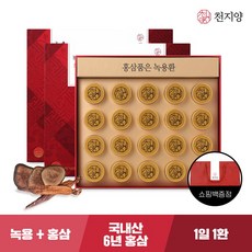 [천지양] 홍삼품은 녹용환 20환 2박스 +쇼핑백 / 국내산 6년근 홍삼, 2개